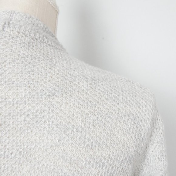 Eileen Fisher Grey Short Sleeve Lightweight LinenOpen Cardigan Sweater Small - Picture 10 of 12